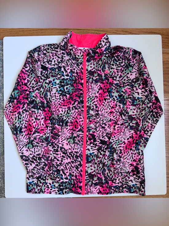 adidas Other - adidas Kids Neon Pink Leopard Jacket Girls size small 8/10